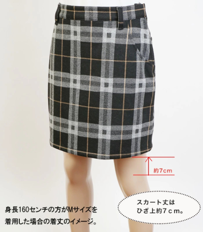 ゴルフウェア レディース ゴルフ スカート タータンチェック柄台形