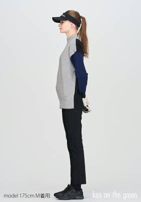 ゴルフウェア レディース モックネックニット 長袖 トップス カラー