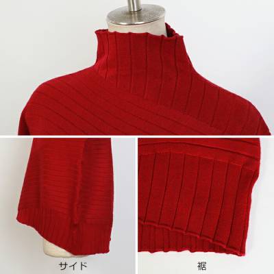 ゴルフウェア レディース 長袖 ニット おしゃれ 斜めリブ