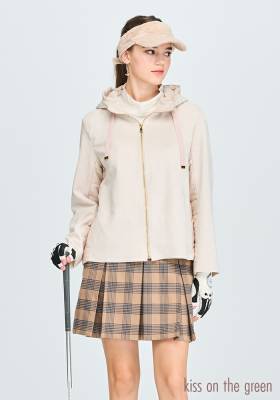 ゴルフウェア レディース アウター ブルゾン 防寒 スエード調ジップ