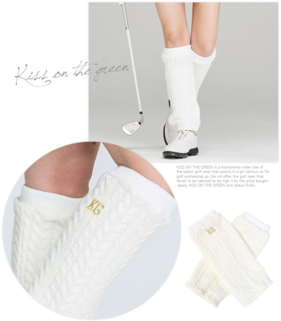 代引手数料&送料無料】ケーブルニットレッグウォーマー(ゴルフウェア